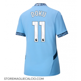 Manchester City Jeremy Doku #11 Maglia Gara Casa Repliche 2024-25 Donna
